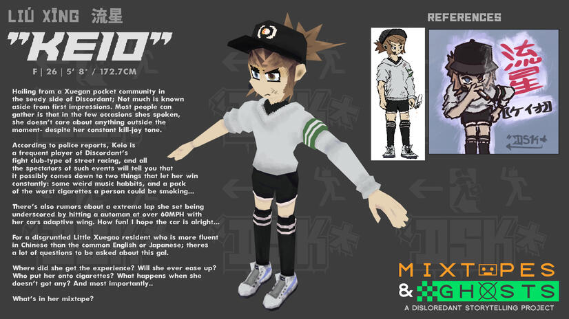 "Keio" Character Concept for Mixtapes and Ghosts (2025)